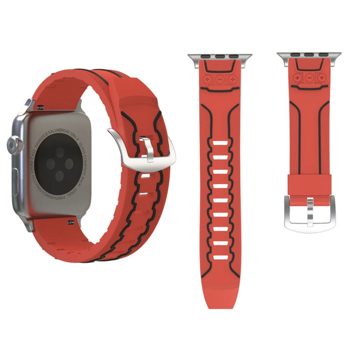 Lisslune | For Apple Watch Series 3 & 2 & 1 42mm Fashion Electrocardiogram Pattern Silicone Watch Band (Red)