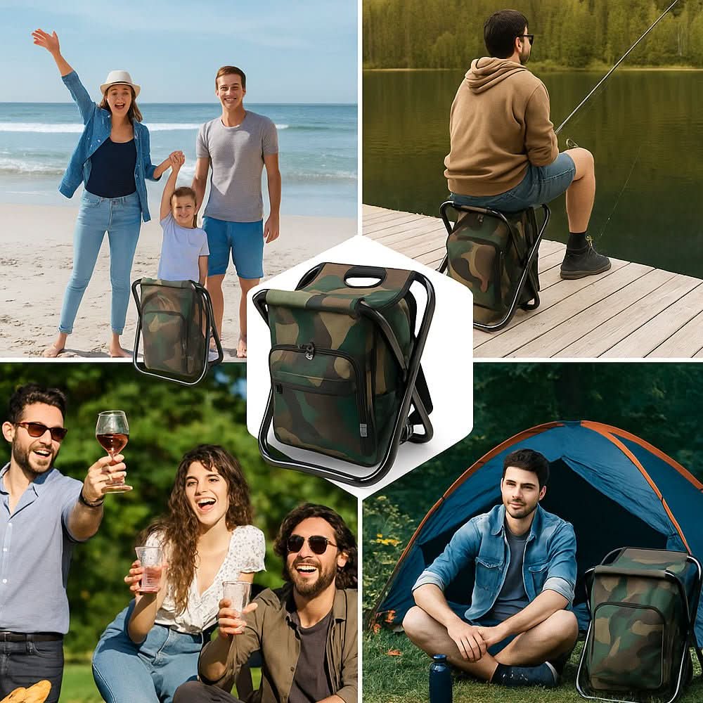 Lisslune | 3-in-1 Backpack with Folding Chair & Cooler Compartment for Outdoor Adventures