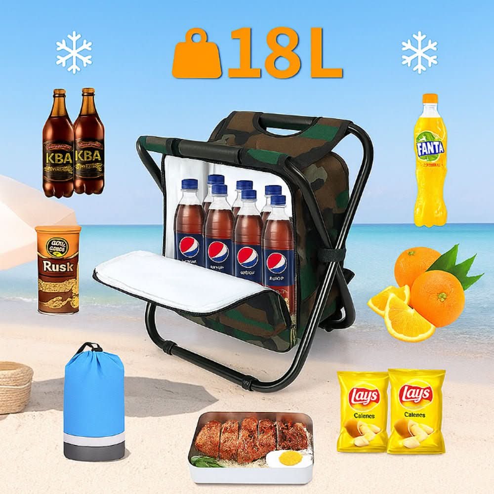 Lisslune | 3-in-1 Backpack with Folding Chair & Cooler Compartment for Outdoor Adventures
