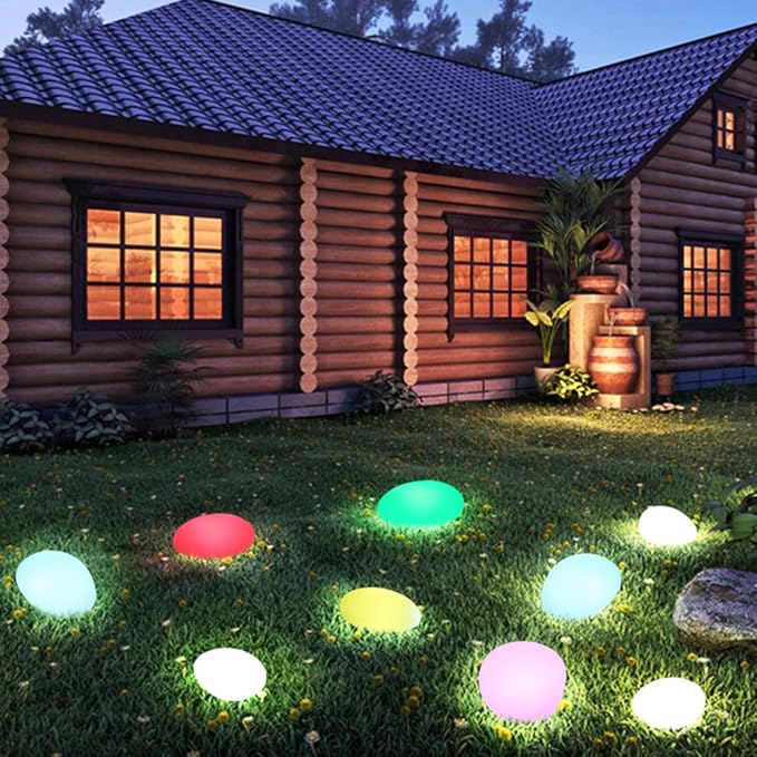Lisslune | Cobblestone LED Garden Light Fixture - Solar-Powered Outdoor Lighting for Pathways & Landscapes