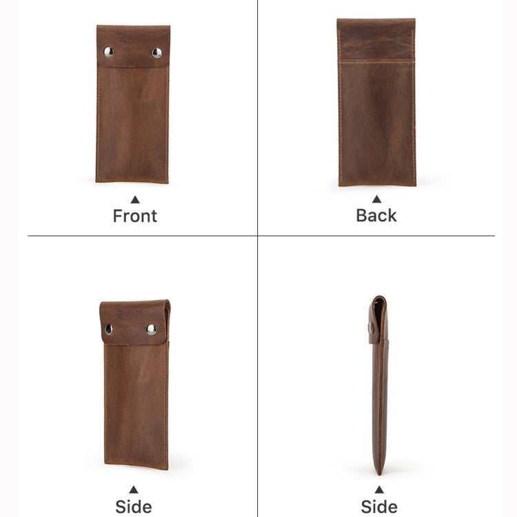 Lisslune | CONTACT FAMILY CF1110 Universal Crazy Horse Leather Watch Protection Case Storage Pouch for Apple Watch (Brown)