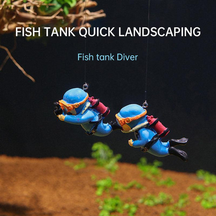 Lisslune | Aquatic Harmony: Chinese-inspired Resin Sculpture for Enchanting Aquariums