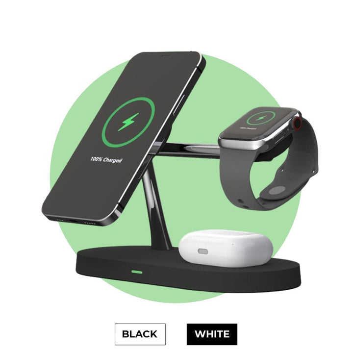 Lisslune | 4-in-1 Wireless Charging Station - Magnetic Qi Charger for Phone, Watch & Earbuds
