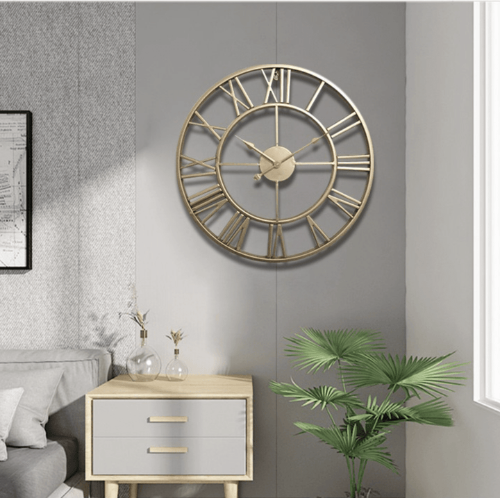Lisslune | Skeleton Wall Clock made of Wrought Iron 40 × 40 cm with Silent Movement