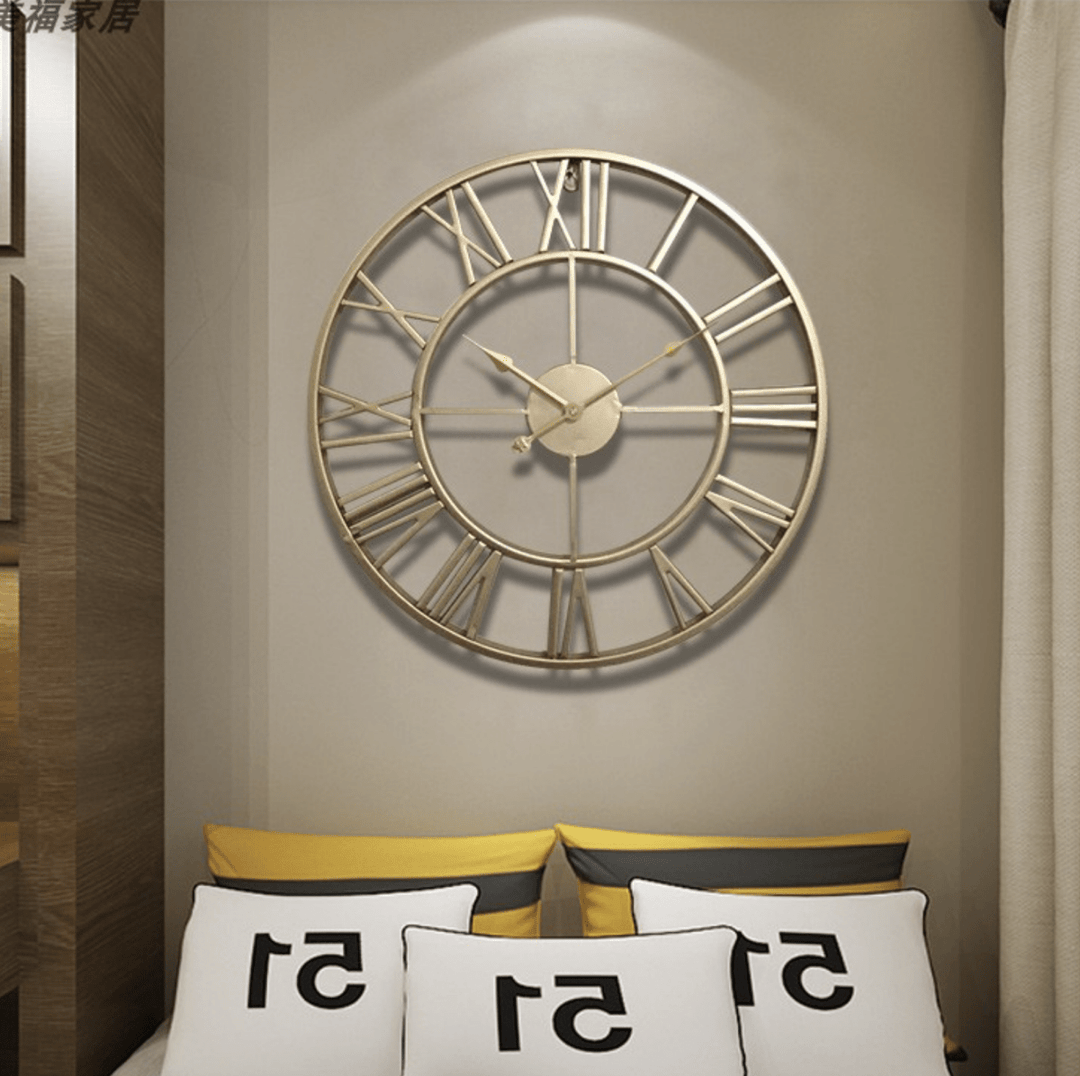 Lisslune | Skeleton Wall Clock made of Wrought Iron 40 × 40 cm with Silent Movement