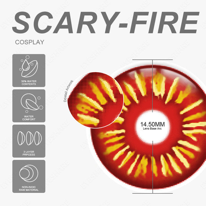 Rynx Cosplay Frightening Fire 14.5mm 1 Pair | 1 Year