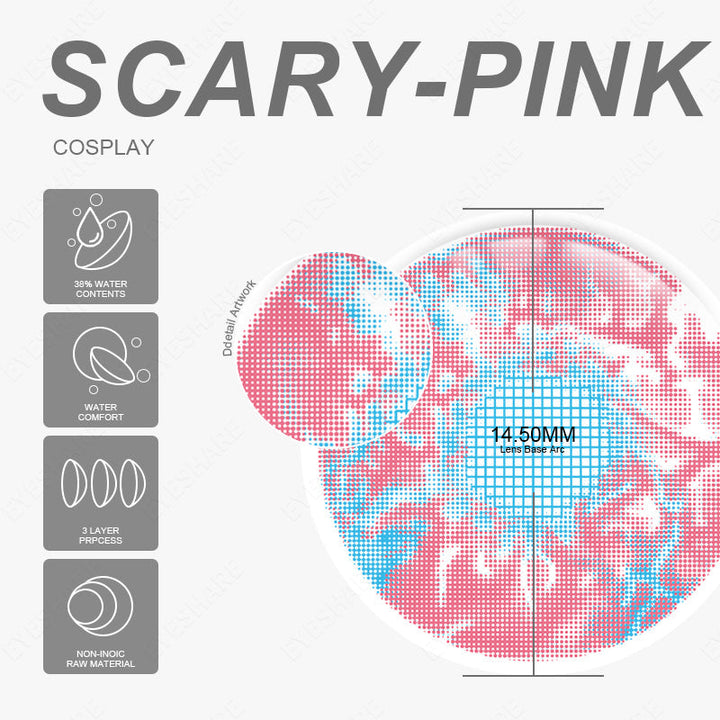 Rynx Cosplay Scary Pink 14.5mm 1 Pair | 1 Year
