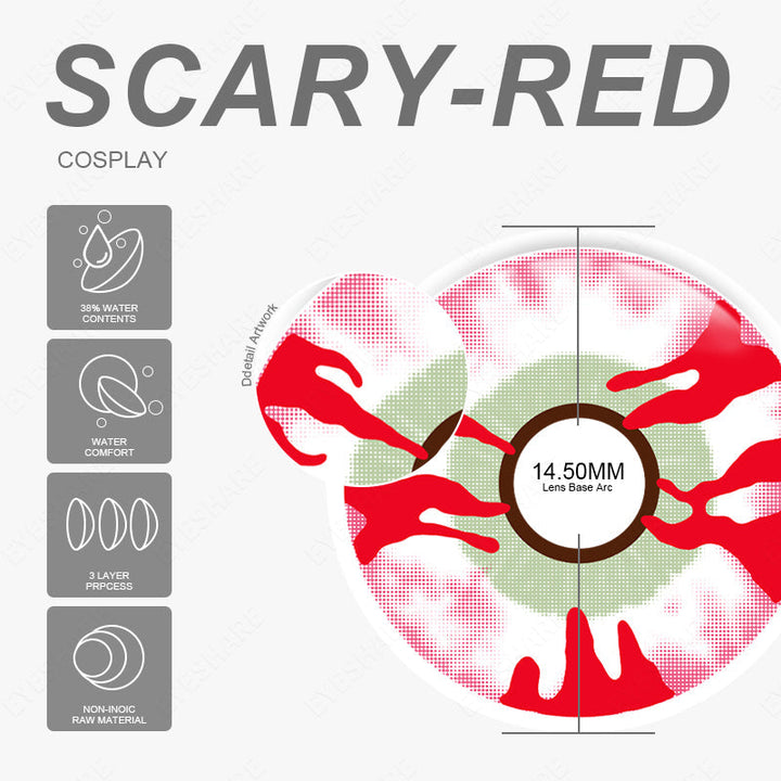 Rynx Cosplay Scary Red 14.5mm 1 Pair | 1 Year