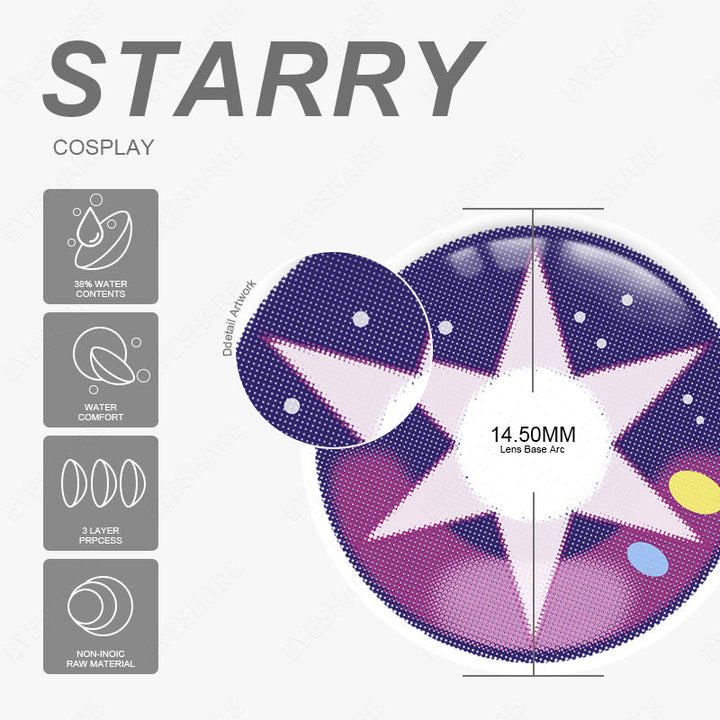 Rynx Cosplay Starry 14.5 mm 1 Pair | 1 Year