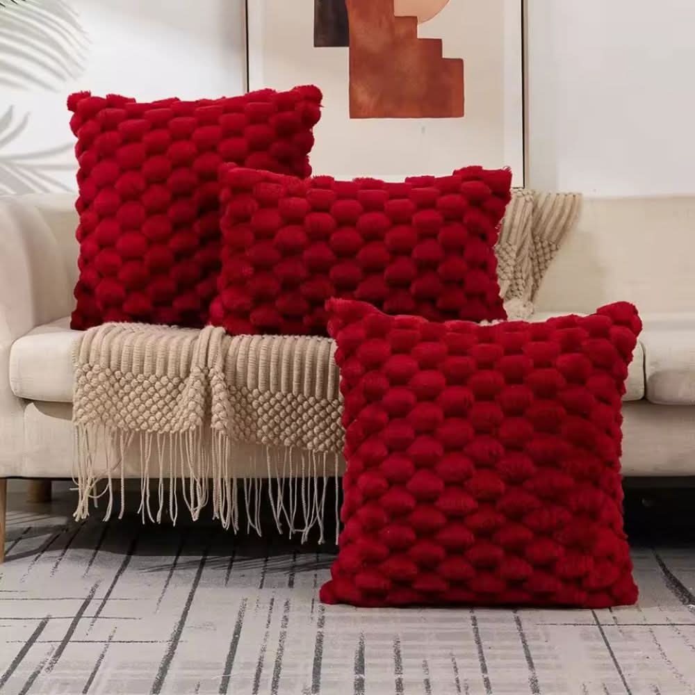 Lisslune | Cushion cover made of cotton blend with fluffy 3D feel