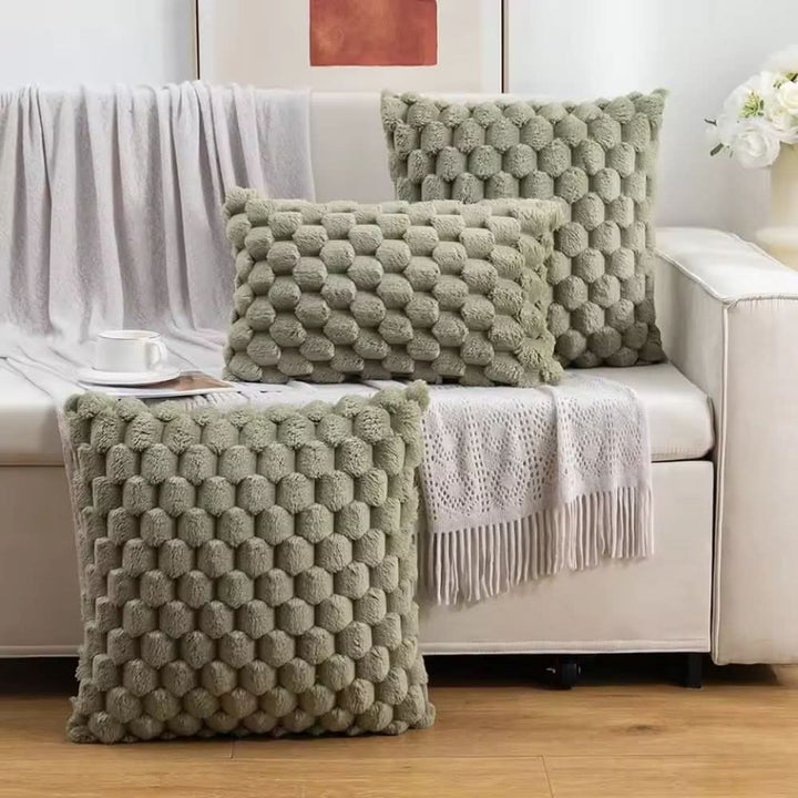 Lisslune | Cushion cover made of cotton blend with fluffy 3D feel