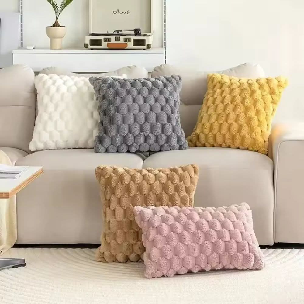 Lisslune | Cushion cover made of cotton blend with fluffy 3D feel