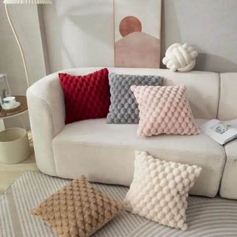 Lisslune | Cushion cover made of cotton blend with fluffy 3D feel