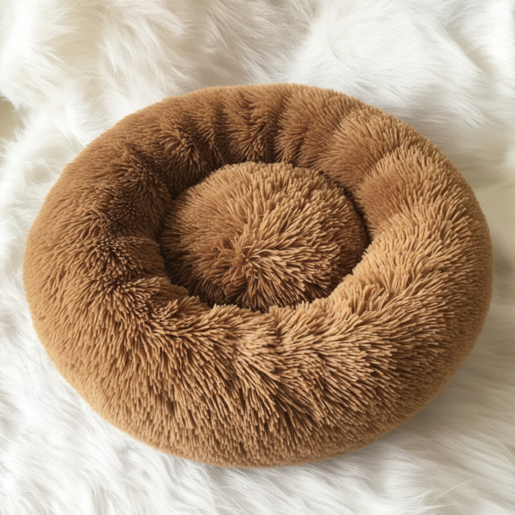 Lisslune | Anti-Stress Dog Bed with Soft Synthetic Fur & Supportive Padding