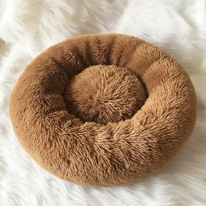 Lisslune | Anti-Stress Dog Bed with Soft Synthetic Fur & Supportive Padding