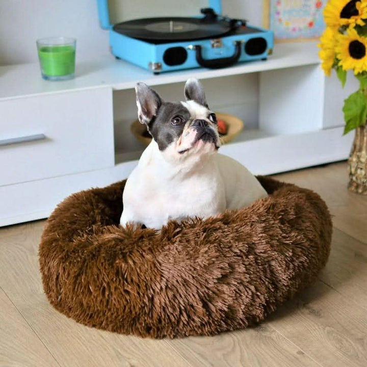 Lisslune | Anti-Stress Dog Bed with Soft Synthetic Fur & Supportive Padding