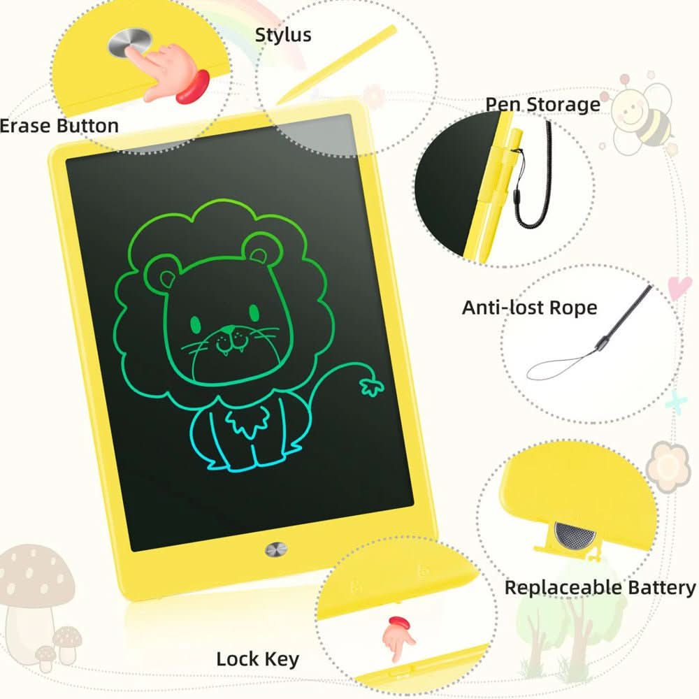 Lisslune | LCD Drawing Board for Kids & Travel with One-Touch Erase