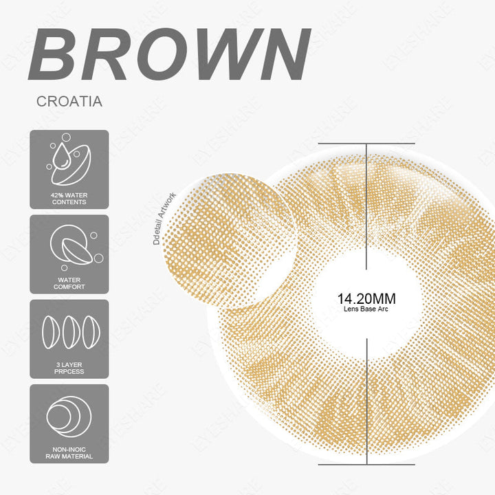 Rynx Croatia Brown 1 Day Use I 14.2mm, 10 pieces=5 pairs