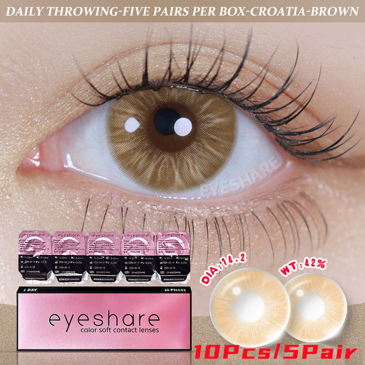 Rynx Croatia Brown 1 Day Use I 14.2mm, 10 pieces=5 pairs