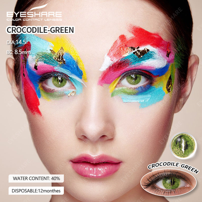 Rynx Cosplay Crocodile Green 14.5mm 1 Pair | 1 Year