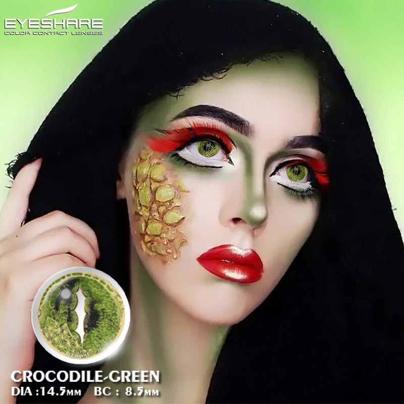 Rynx Cosplay Crocodile Green 14.5mm 1 Pair | 1 Year