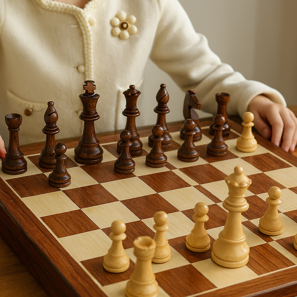 Lisslune | Wooden Chess Set – Tournament Grade Folding Board with Handcrafted Pieces