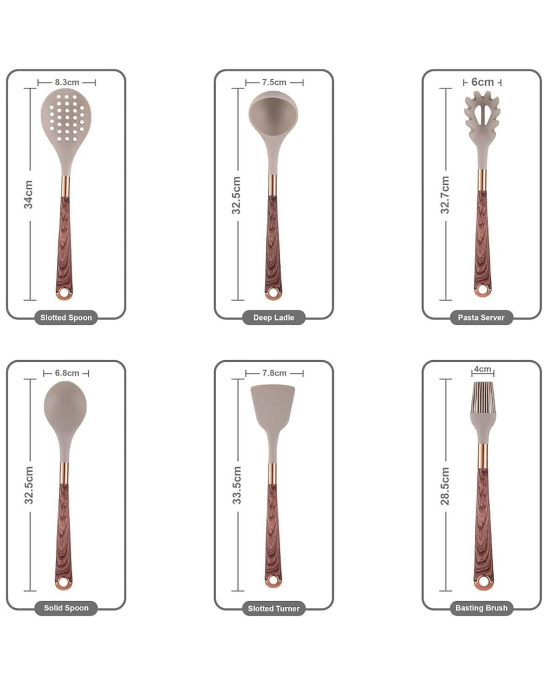 Lisslune | Robust Kitchen Utensils Set with Heat Resistant Silicone Heads