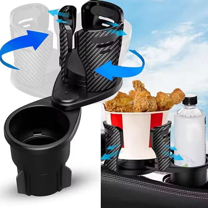 Lisslune | 2-in-1 Car Drink Holder with Rotation Function & Telescopic Fixation