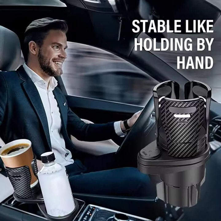 Lisslune | 2-in-1 Car Drink Holder with Rotation Function & Telescopic Fixation