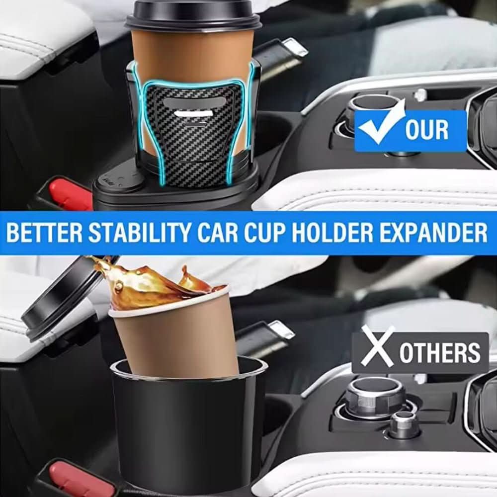 Lisslune | 2-in-1 Car Drink Holder with Rotation Function & Telescopic Fixation
