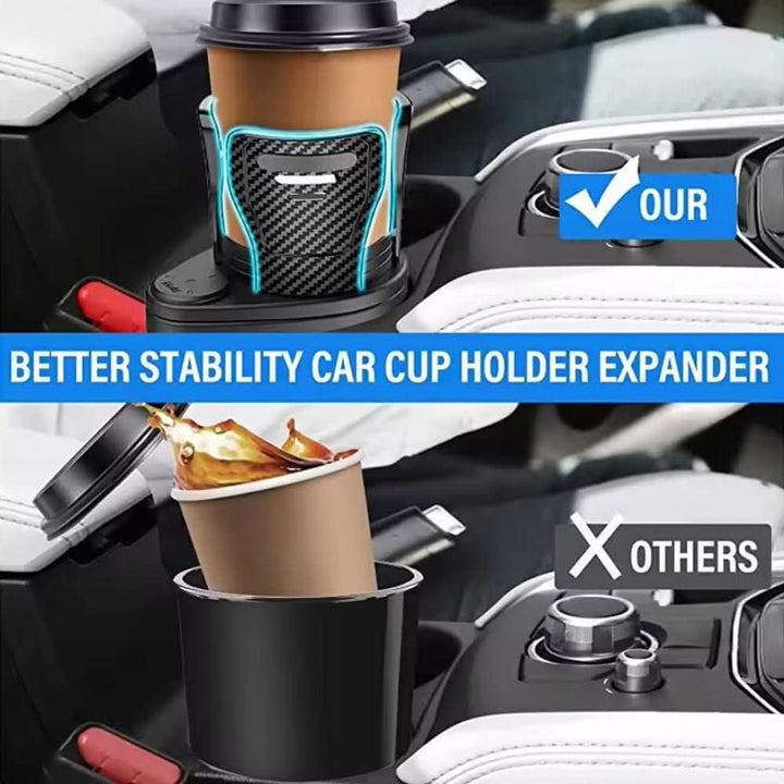 Lisslune | 2-in-1 Car Drink Holder with Rotation Function & Telescopic Fixation