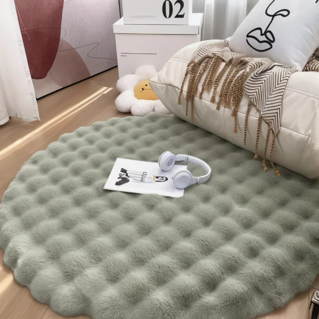 Lisslune | Round Fleece Rug 90x90 cm Soft Anti-Slip