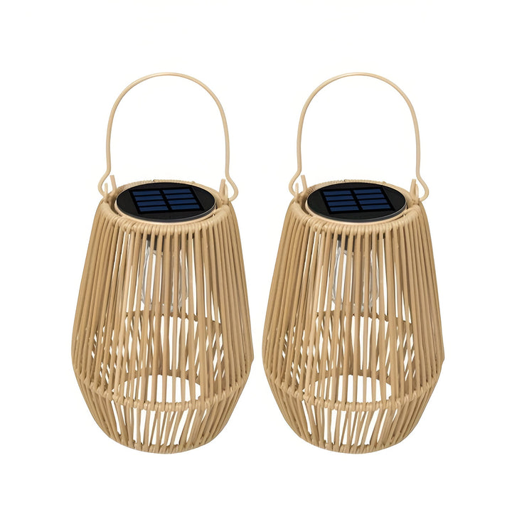 Lisslune | CageRattan – Bamboo Solar Garden Light – Waterproof Hanging Lantern