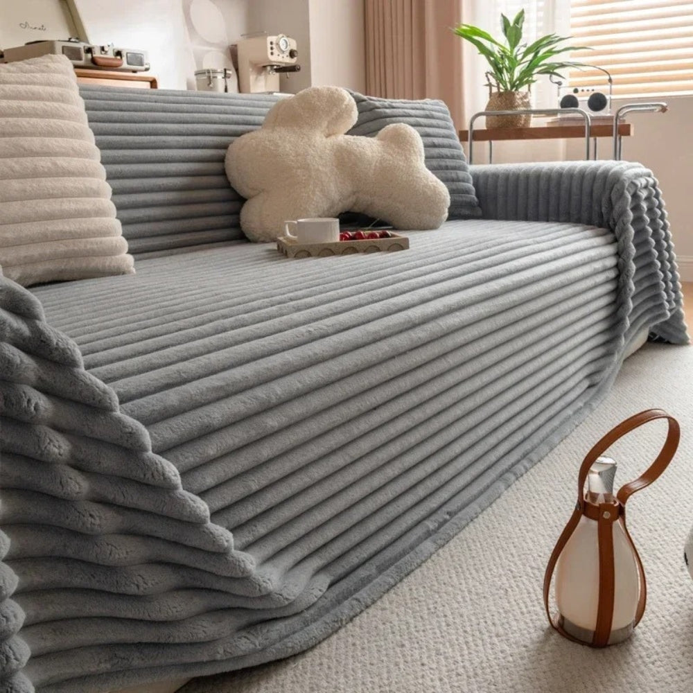 Lisslune | Plush Striped Warm Sofa Cover