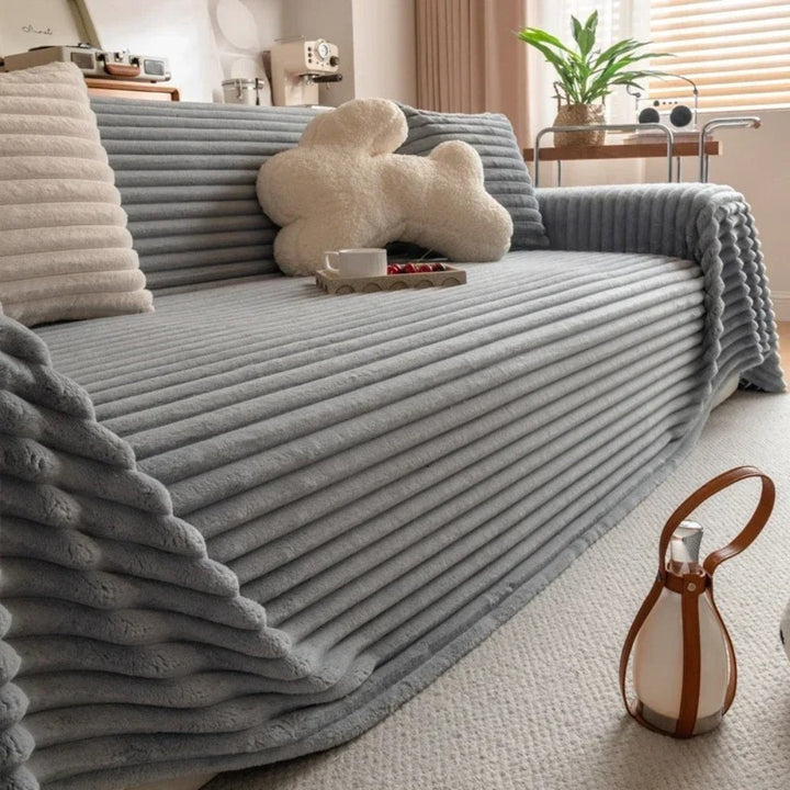 Lisslune | Plush Striped Warm Sofa Cover
