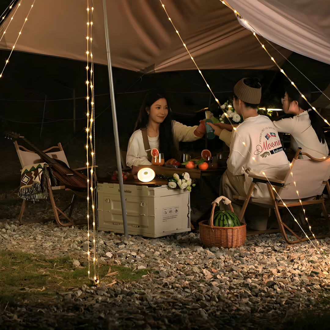 Lisslune | CampBeam LED Outdoor String Lights – Rechargeable Waterproof Lights with Magnetic Hooks & 5 Lighting Modes