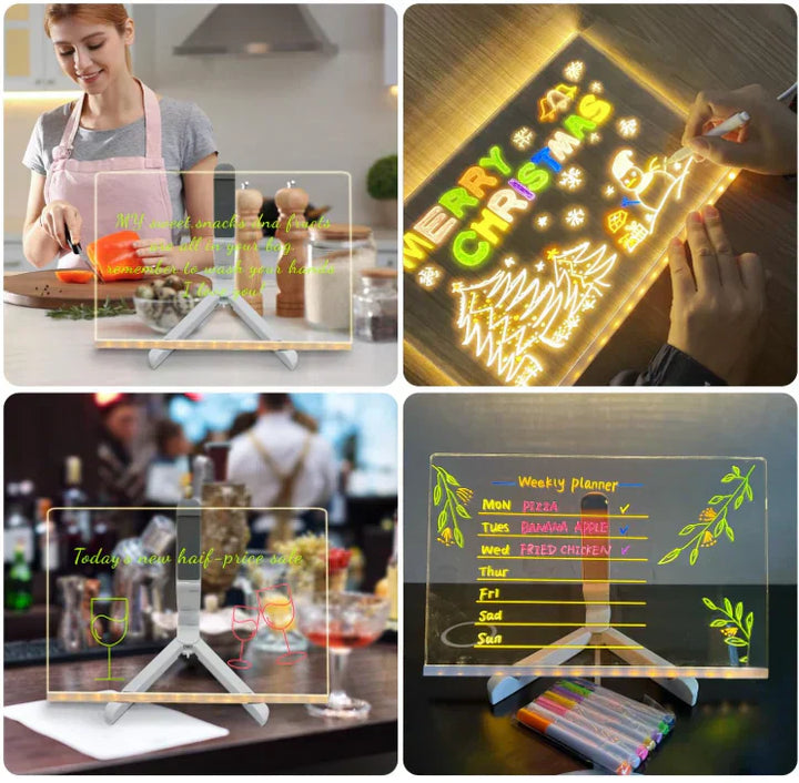 Lisslune | IllumiWrite LED Sign Board – Reusable Light Board for Creative Minds