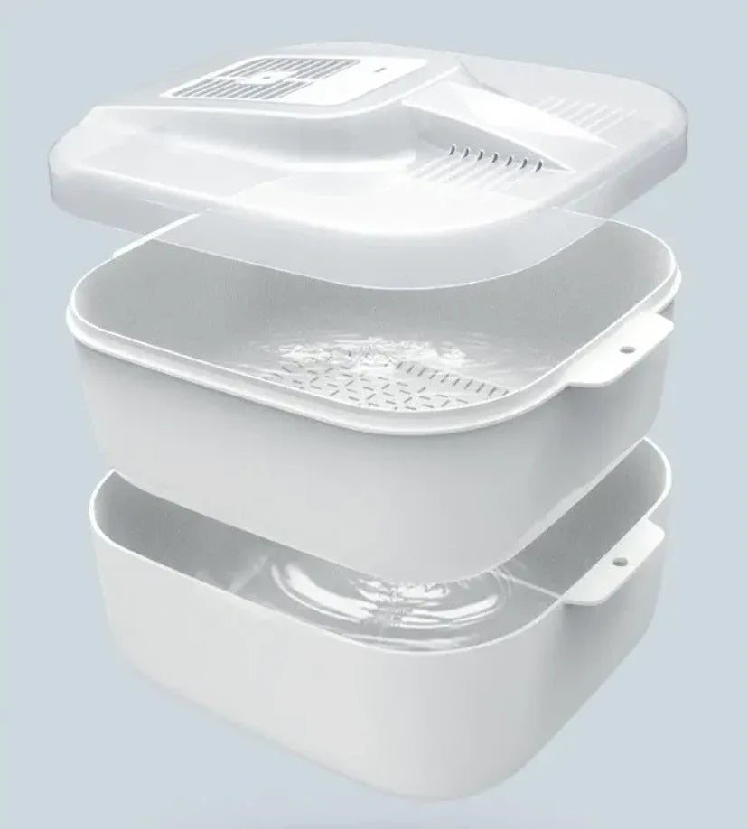 Lisslune | Multifunctional Fruit and Vegetable Cleaning Box – Automatic Cleaner with Draining Basket & Storage Lid