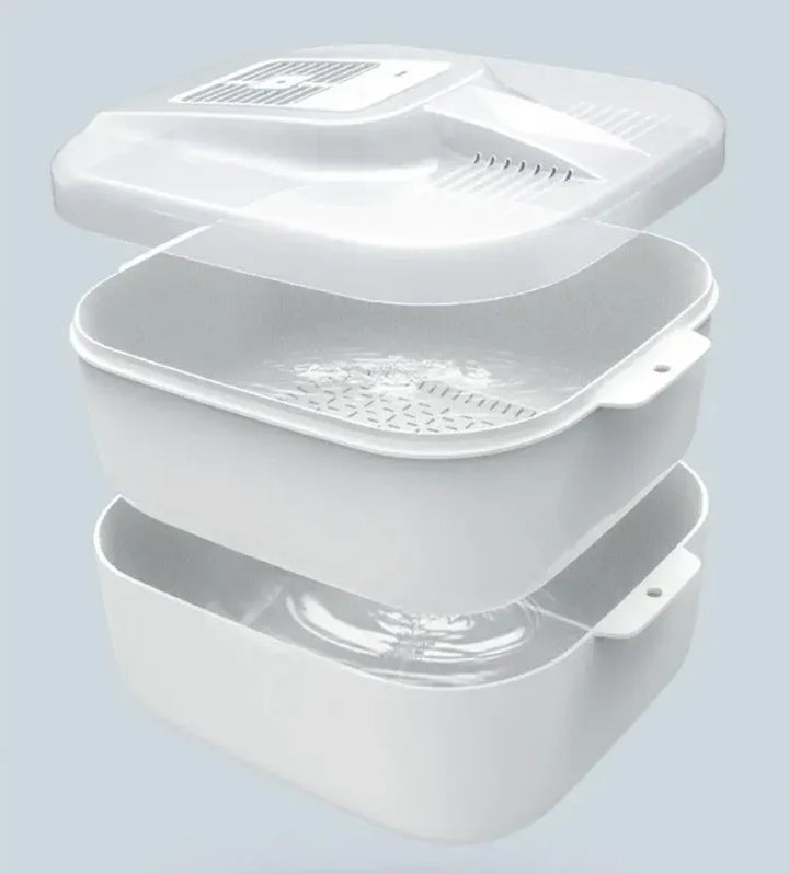 Lisslune | Multifunctional Fruit and Vegetable Cleaning Box – Automatic Cleaner with Draining Basket & Storage Lid