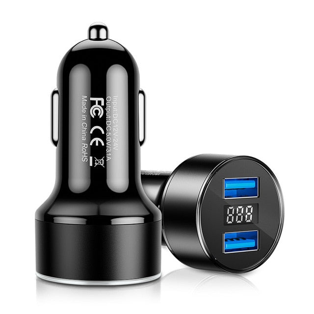 Lisslune | Dual USB Car Charger LED Display
