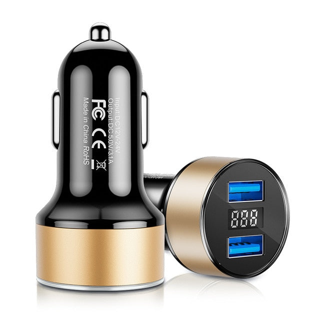 Lisslune | Dual USB Car Charger LED Display