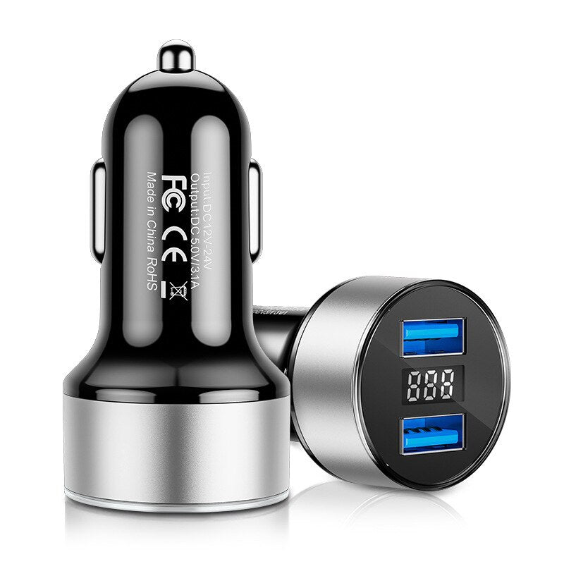 Lisslune | Dual USB Car Charger LED Display