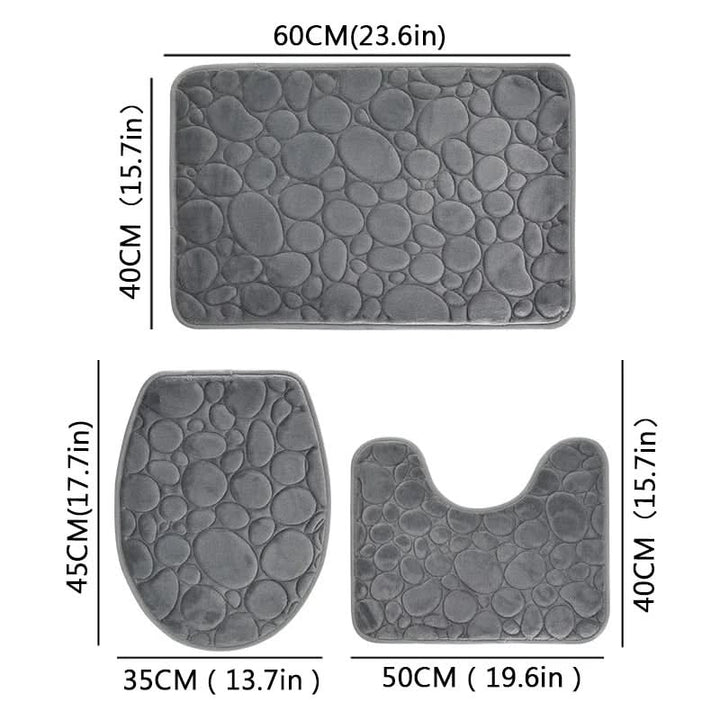 Lisslune | 3-piece bathroom mat set with non-slip comfort
