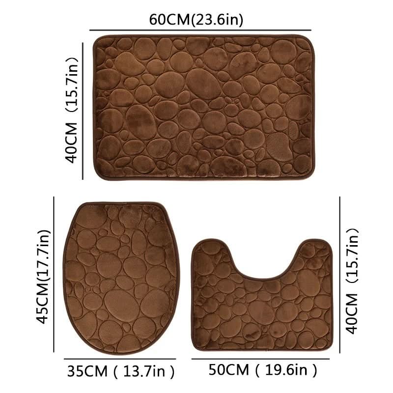 Lisslune | 3-piece bathroom mat set with non-slip comfort