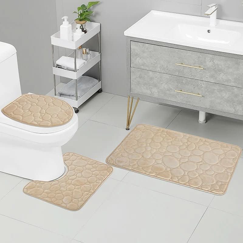 Lisslune | 3-piece bathroom mat set with non-slip comfort