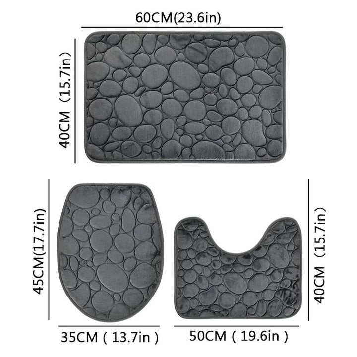 Lisslune | 3-piece bathroom mat set with non-slip comfort