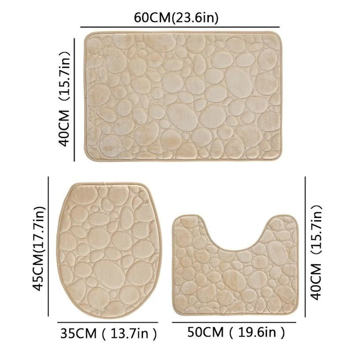 Lisslune | 3-piece bathroom mat set with non-slip comfort