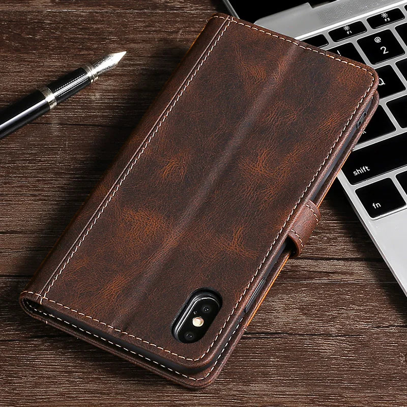 Lisslune | Wallet Magnetic Flip Leather Case for iPhone