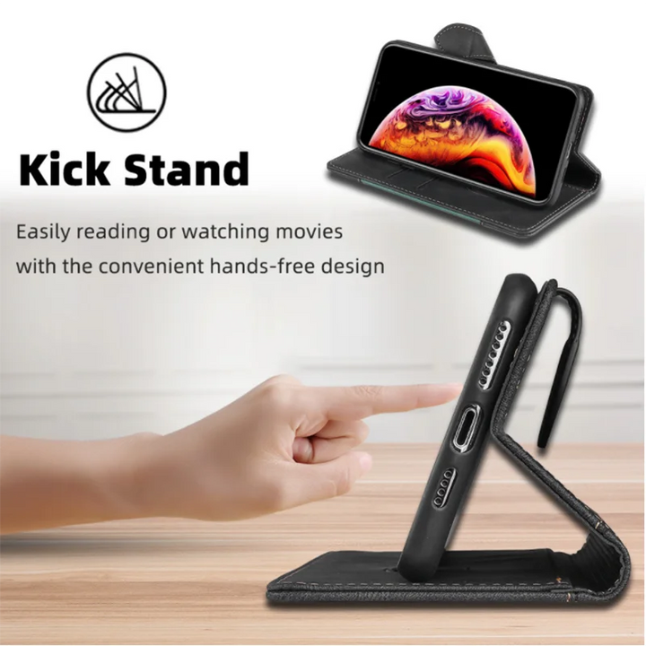 Lisslune | Wallet Magnetic Flip Leather Case for iPhone