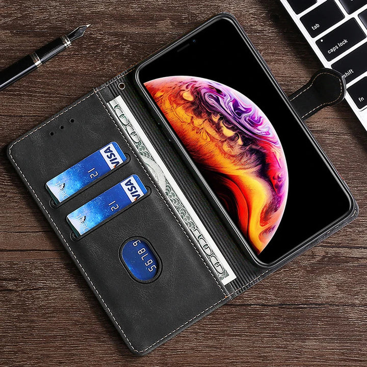 Lisslune | Wallet Magnetic Flip Leather Case for iPhone